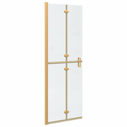 vidaXL Walk-In Shower Wall Folding Gold 70 x 6.5 x 190 cm