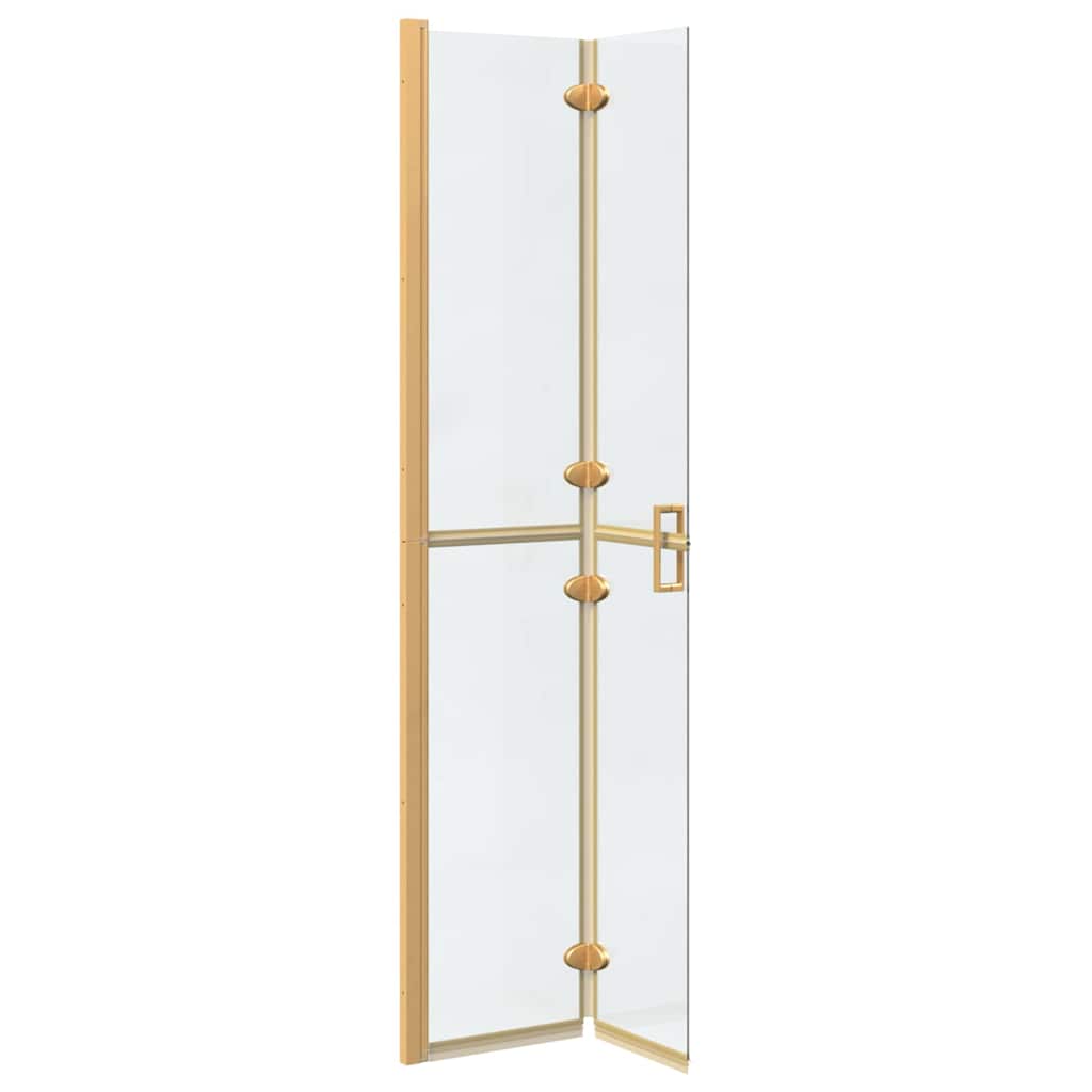 vidaXL Walk-In Shower Wall Folding Gold 70 x 6.5 x 190 cm