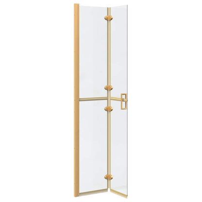 vidaXL Walk-In Shower Wall Folding Gold 70 x 6.5 x 190 cm