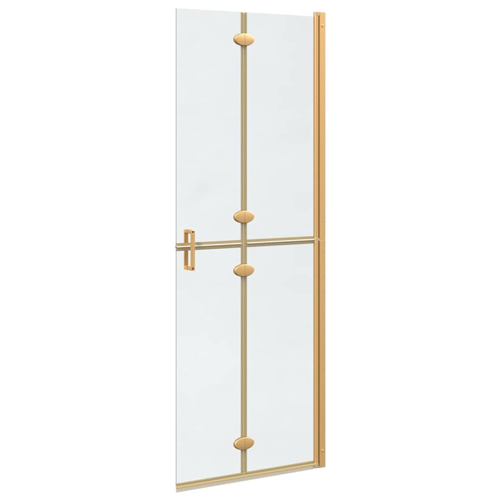 vidaXL Walk-In Shower Wall Folding Gold 70 x 6.5 x 190 cm