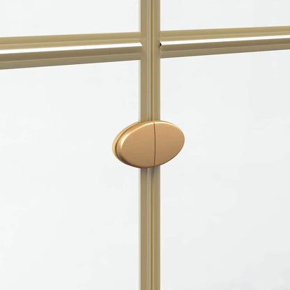 vidaXL Walk-In Shower Wall Folding Gold 80 x 6.5 x 190 cm