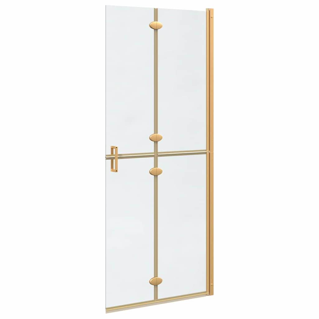 vidaXL Walk-In Shower Wall Folding Gold 80 x 6.5 x 190 cm