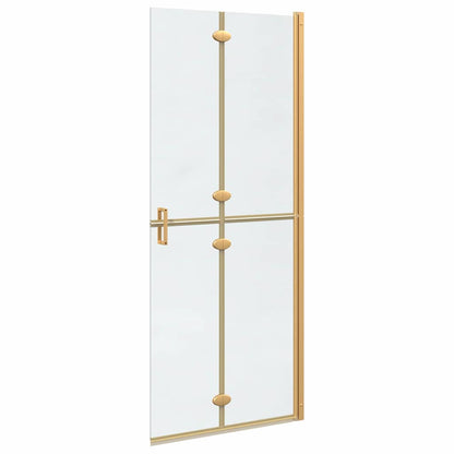 vidaXL Walk-In Shower Wall Folding Gold 80 x 6.5 x 190 cm