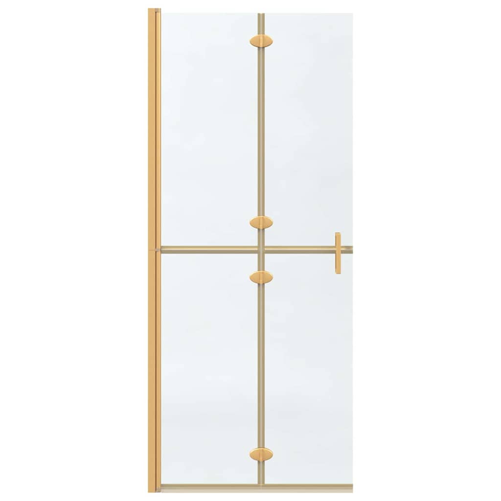 vidaXL Walk-In Shower Wall Folding Gold 80 x 6.5 x 190 cm