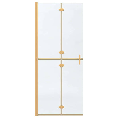 vidaXL Walk-In Shower Wall Folding Gold 80 x 6.5 x 190 cm