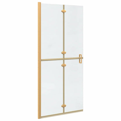 vidaXL Walk-In Shower Wall Folding Gold 90 x 6.5 x 190 cm