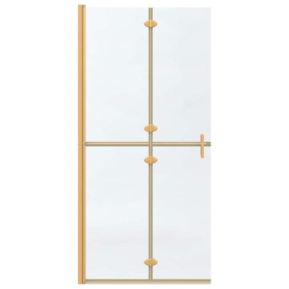 vidaXL Walk-In Shower Wall Folding Gold 90 x 6.5 x 190 cm