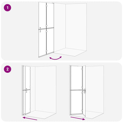 vidaXL Walk-In Shower Wall Folding Gold 90 x 6.5 x 190 cm