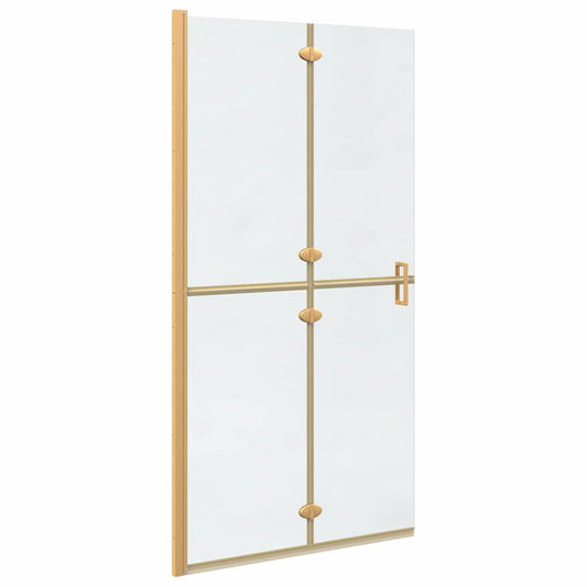 vidaXL Walk-In Shower Wall Folding Gold 100 x 6.5 x 190 cm