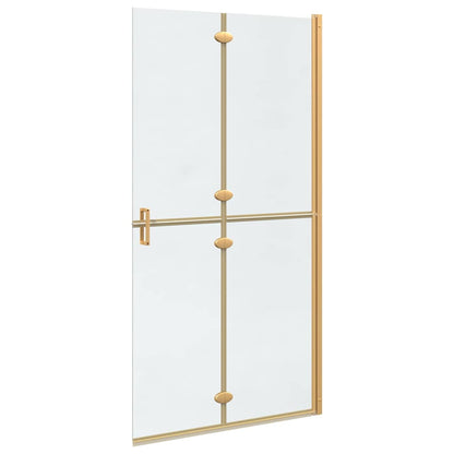 vidaXL Walk-In Shower Wall Folding Gold 100 x 6.5 x 190 cm