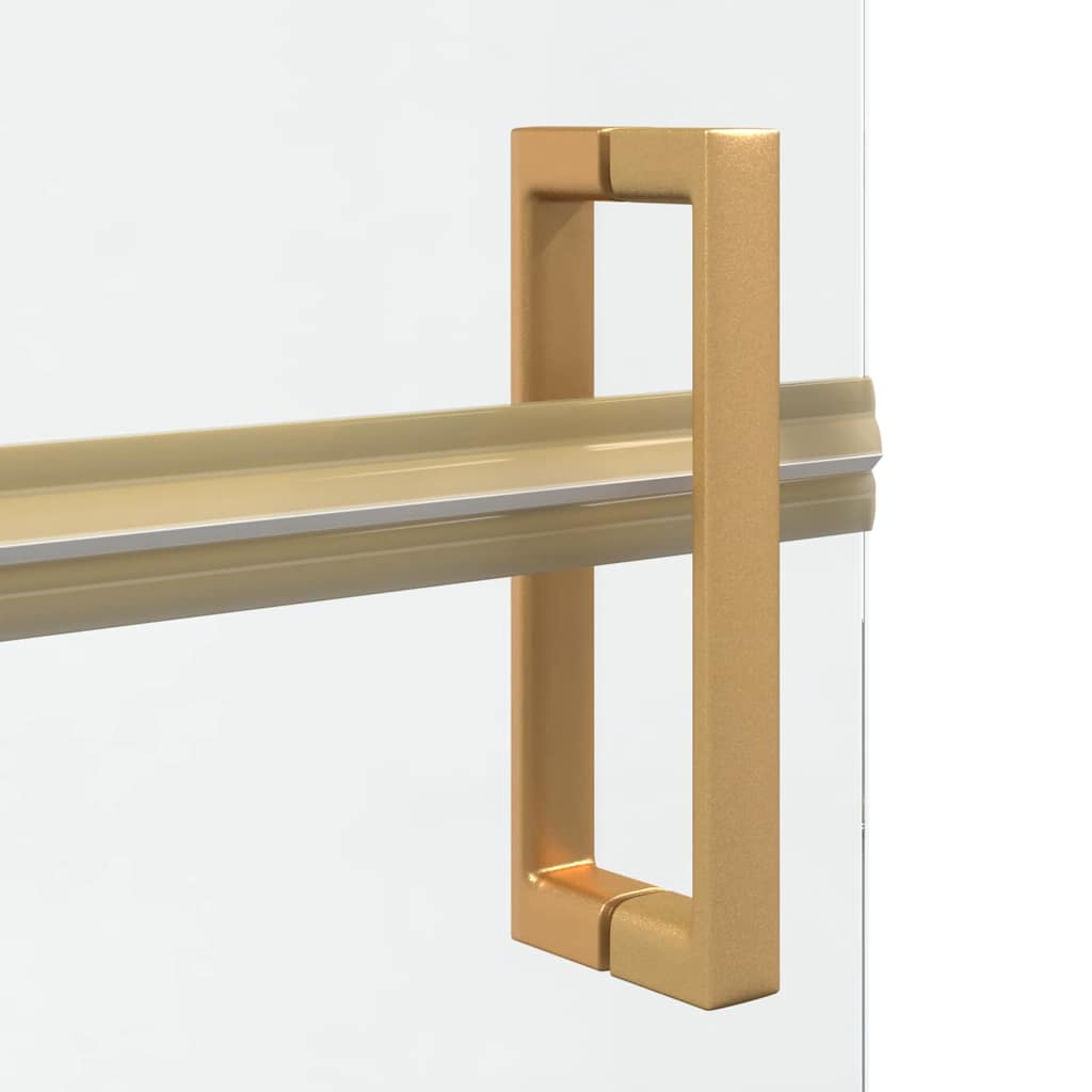 vidaXL Walk-In Shower Wall Folding Gold 110 x 6.5 x 190 cm
