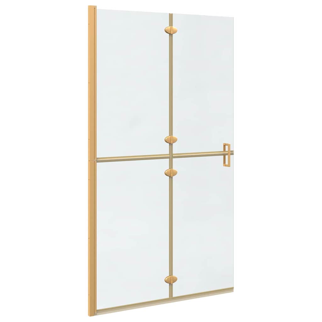 vidaXL Walk-In Shower Wall Folding Gold 110 x 6.5 x 190 cm