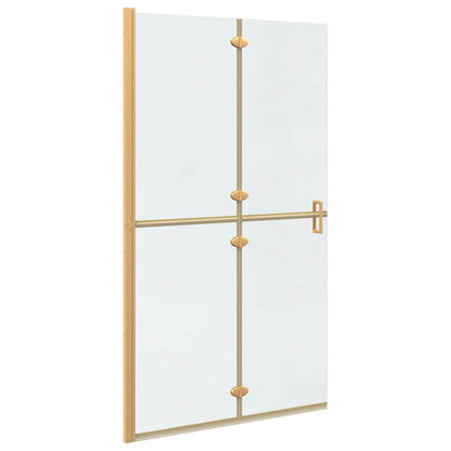 vidaXL Walk-In Shower Wall Folding Gold 110 x 6.5 x 190 cm