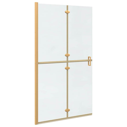 vidaXL Walk-In Shower Wall Folding Gold 110 x 6.5 x 190 cm