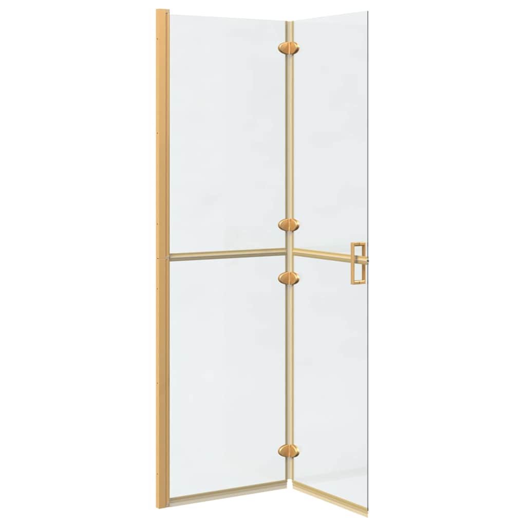 vidaXL Walk-In Shower Wall Folding Gold 110 x 6.5 x 190 cm