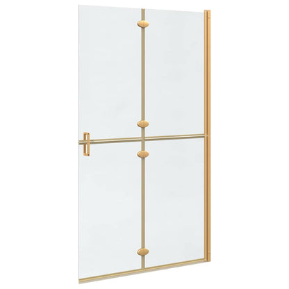 vidaXL Walk-In Shower Wall Folding Gold 110 x 6.5 x 190 cm