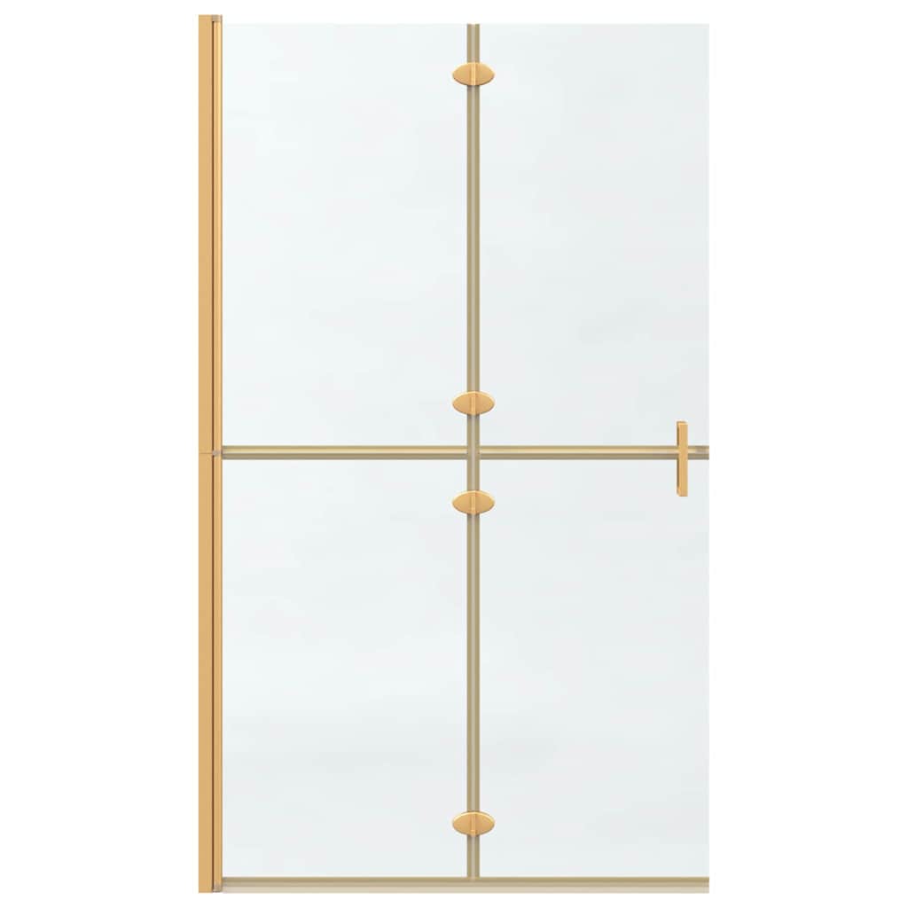 vidaXL Walk-In Shower Wall Folding Gold 110 x 6.5 x 190 cm