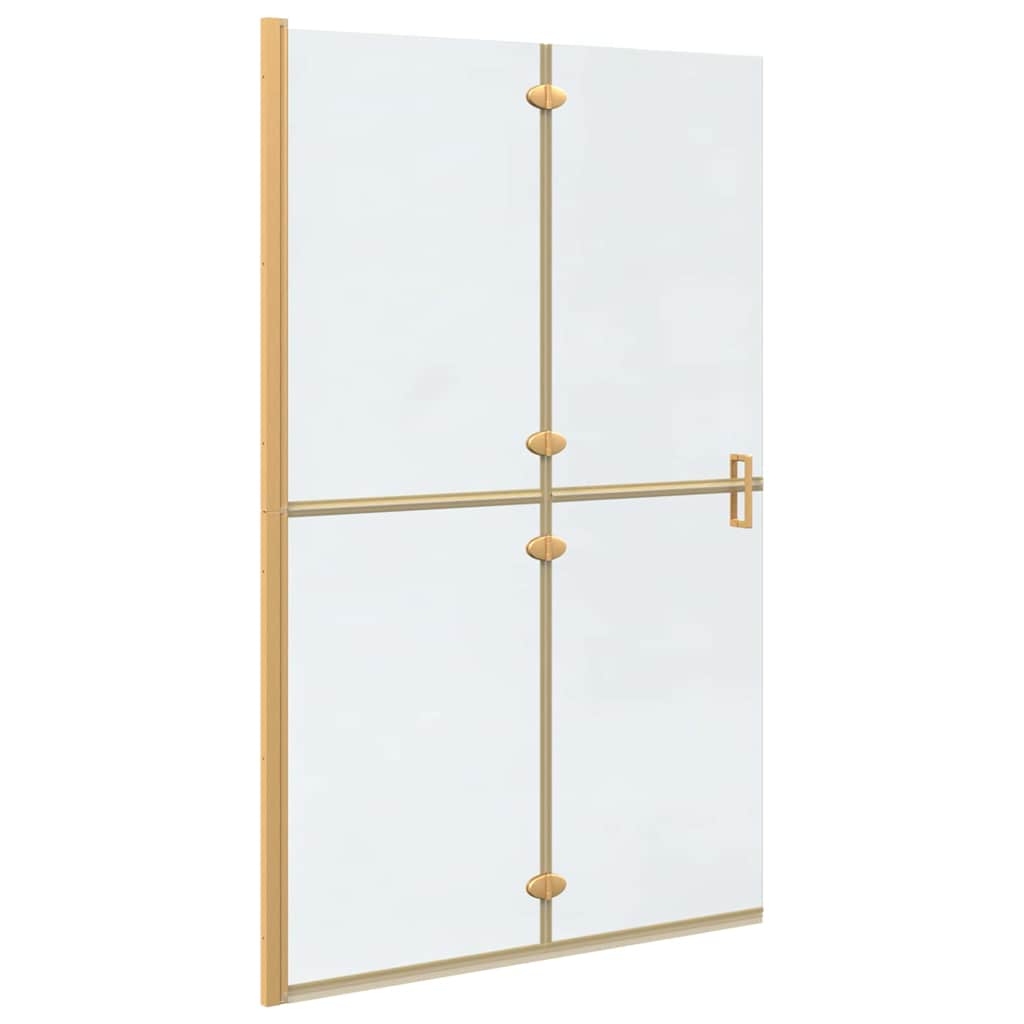 vidaXL Walk-In Shower Wall Folding Gold 120 x 6.5 x 190 cm
