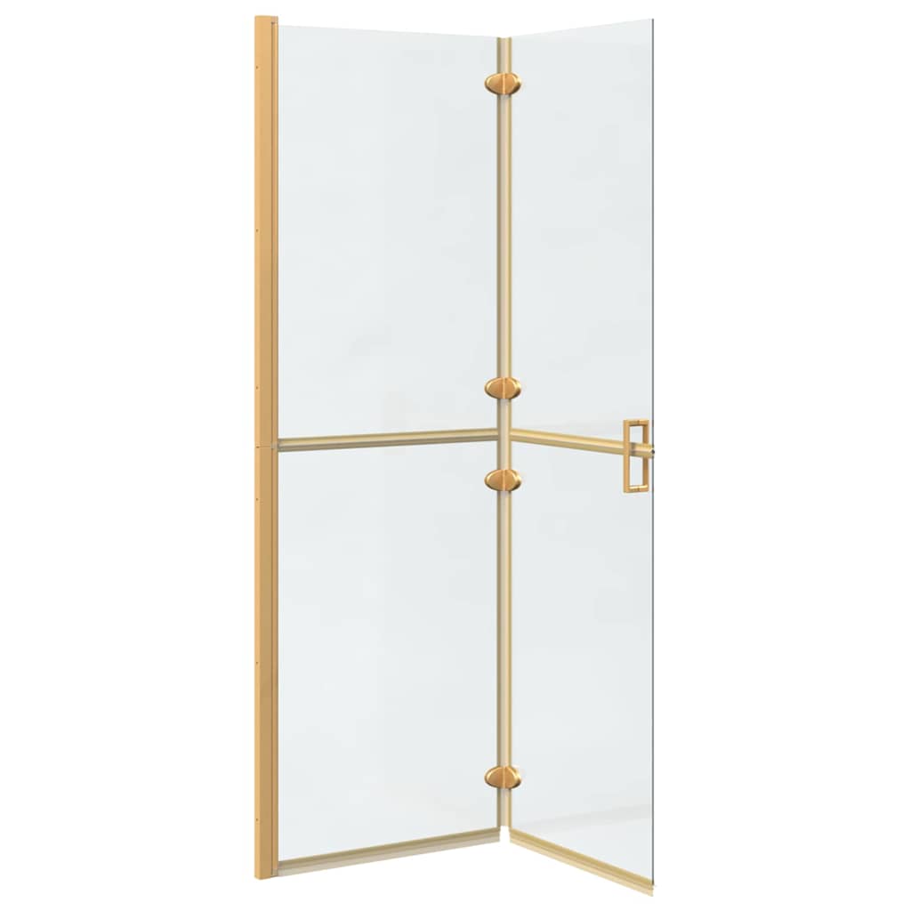 vidaXL Walk-In Shower Wall Folding Gold 120 x 6.5 x 190 cm