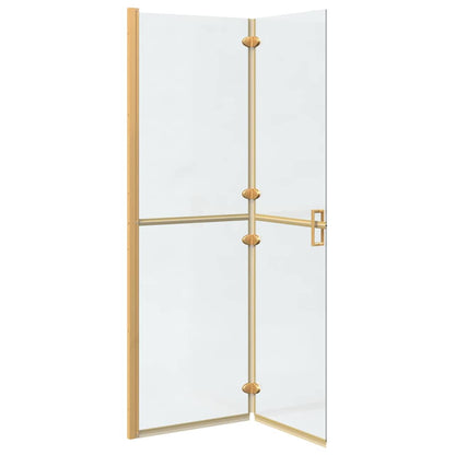 vidaXL Walk-In Shower Wall Folding Gold 120 x 6.5 x 190 cm