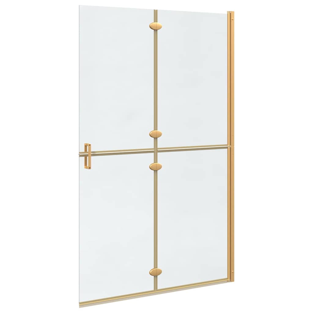 vidaXL Walk-In Shower Wall Folding Gold 120 x 6.5 x 190 cm
