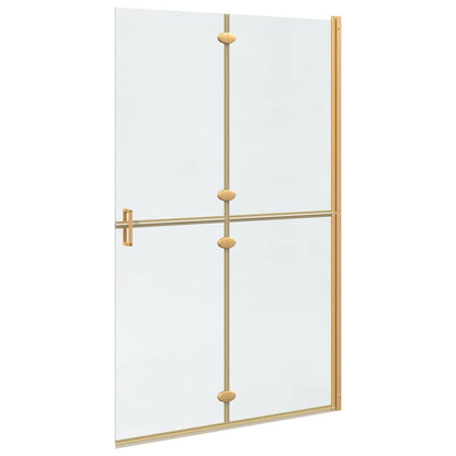 vidaXL Walk-In Shower Wall Folding Gold 120 x 6.5 x 190 cm