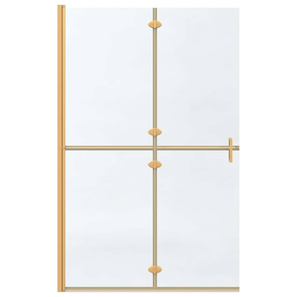 vidaXL Walk-In Shower Wall Folding Gold 120 x 6.5 x 190 cm