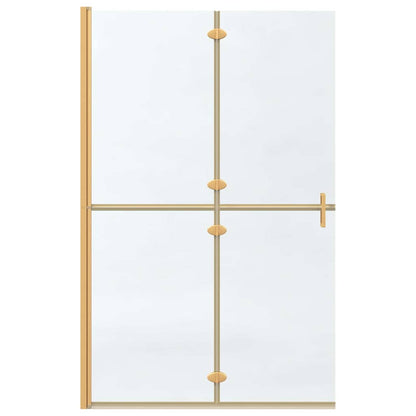 vidaXL Walk-In Shower Wall Folding Gold 120 x 6.5 x 190 cm