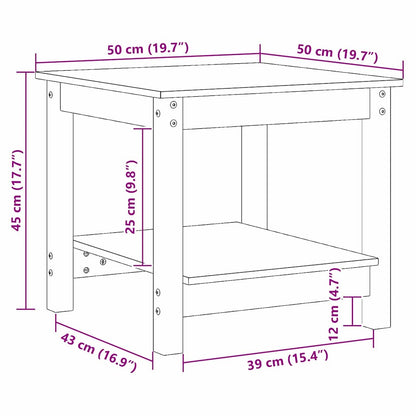 vidaXL Coffee Table Wax brown 50 x 50 x 45 cm Solid pine wood