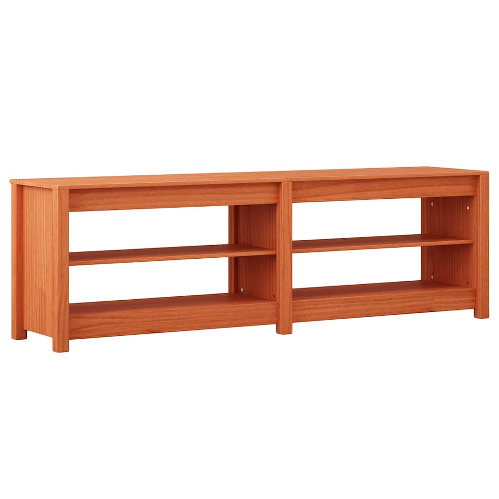 vidaXL Shoe Bench with Shelf with Storage Wax Brown 160 x 36.5 x 50 cm