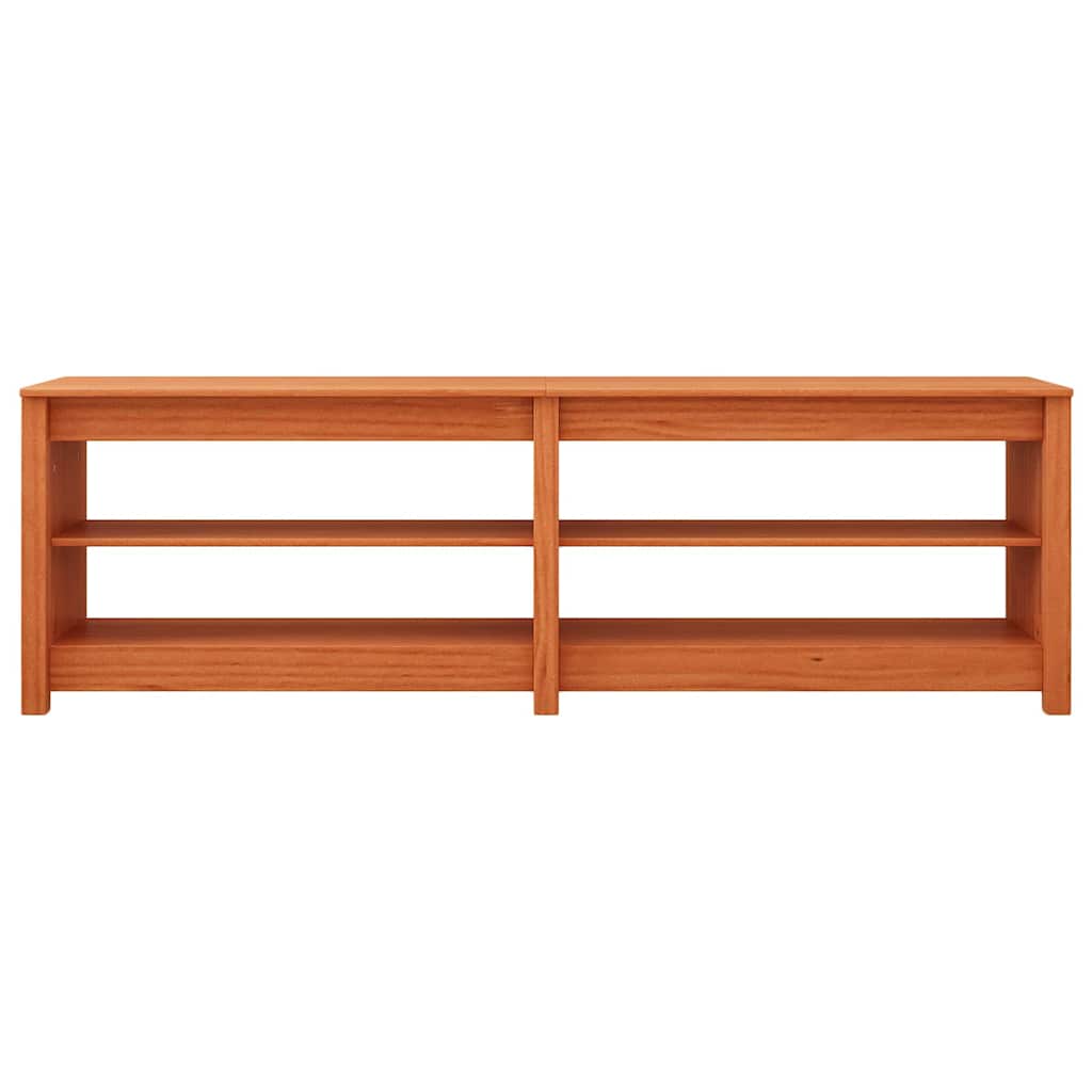 vidaXL Shoe Bench with Shelf with Storage Wax Brown 160 x 36.5 x 50 cm