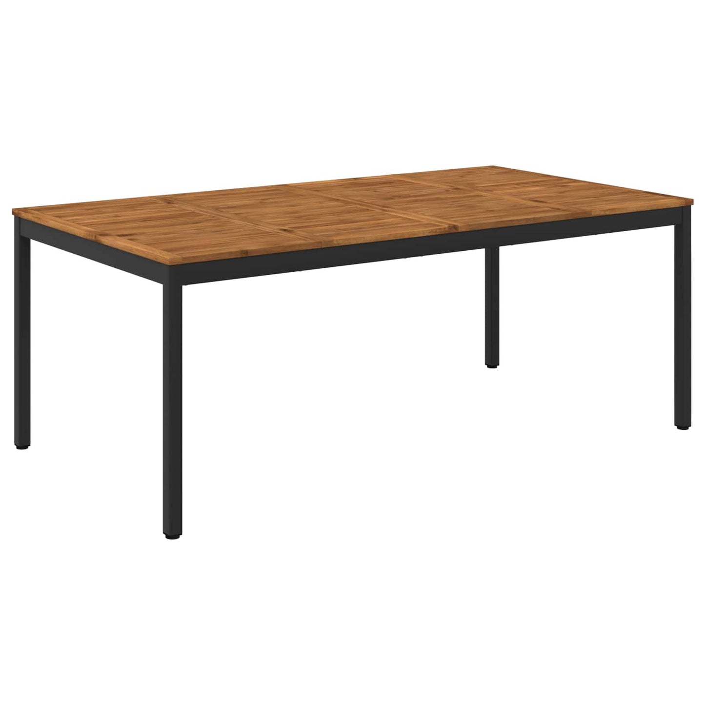 vidaXL Garden Dinner Table Natural and Black 196 x 100.5 x 75 cm