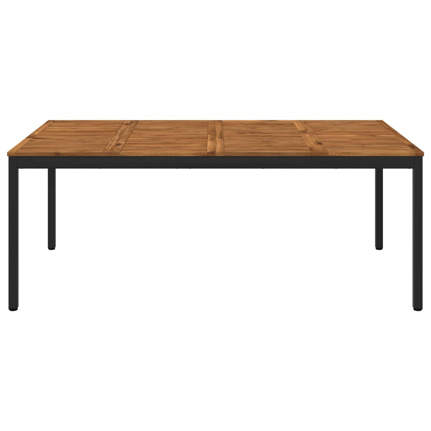 vidaXL Garden Dinner Table Natural and Black 196 x 100.5 x 75 cm