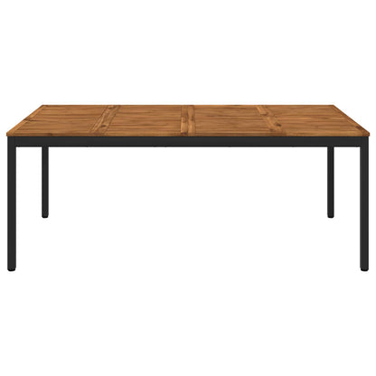 vidaXL Garden Dinner Table Natural and Black 196 x 100.5 x 75 cm