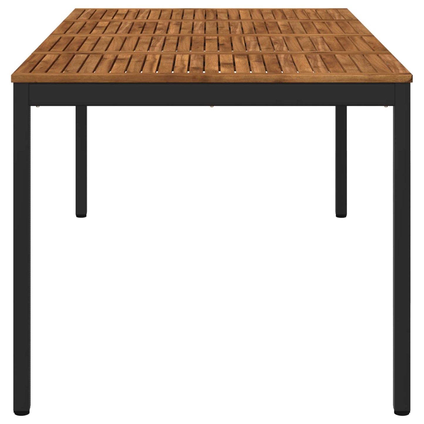 vidaXL Garden Dinner Table Natural and Black 196 x 100.5 x 75 cm