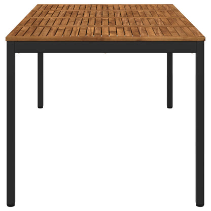 vidaXL Garden Dinner Table Natural and Black 196 x 100.5 x 75 cm