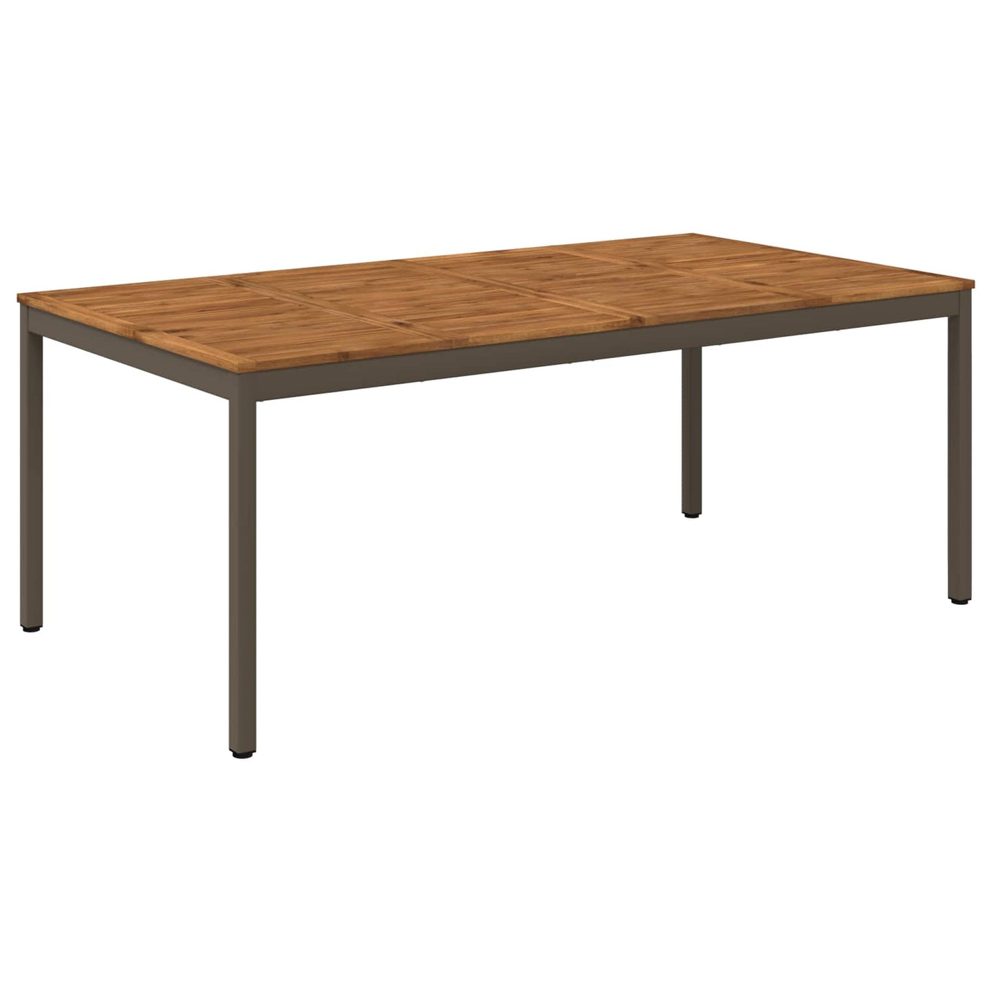 vidaXL Garden Dinner Table Natural and Coffee 196 x 100.5 x 75 cm