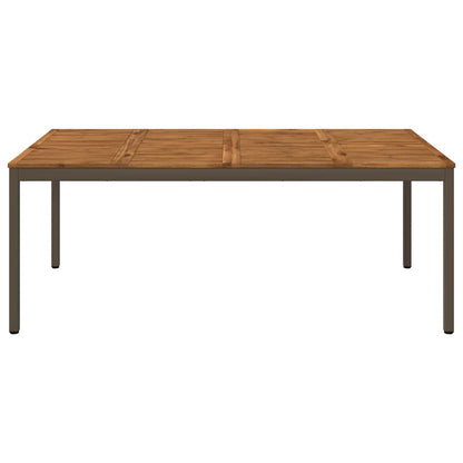 vidaXL Garden Dinner Table Natural and Coffee 196 x 100.5 x 75 cm