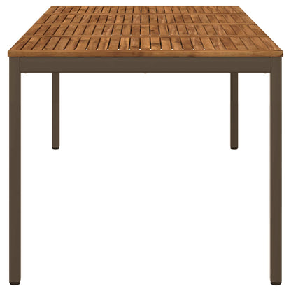vidaXL Garden Dinner Table Natural and Coffee 196 x 100.5 x 75 cm