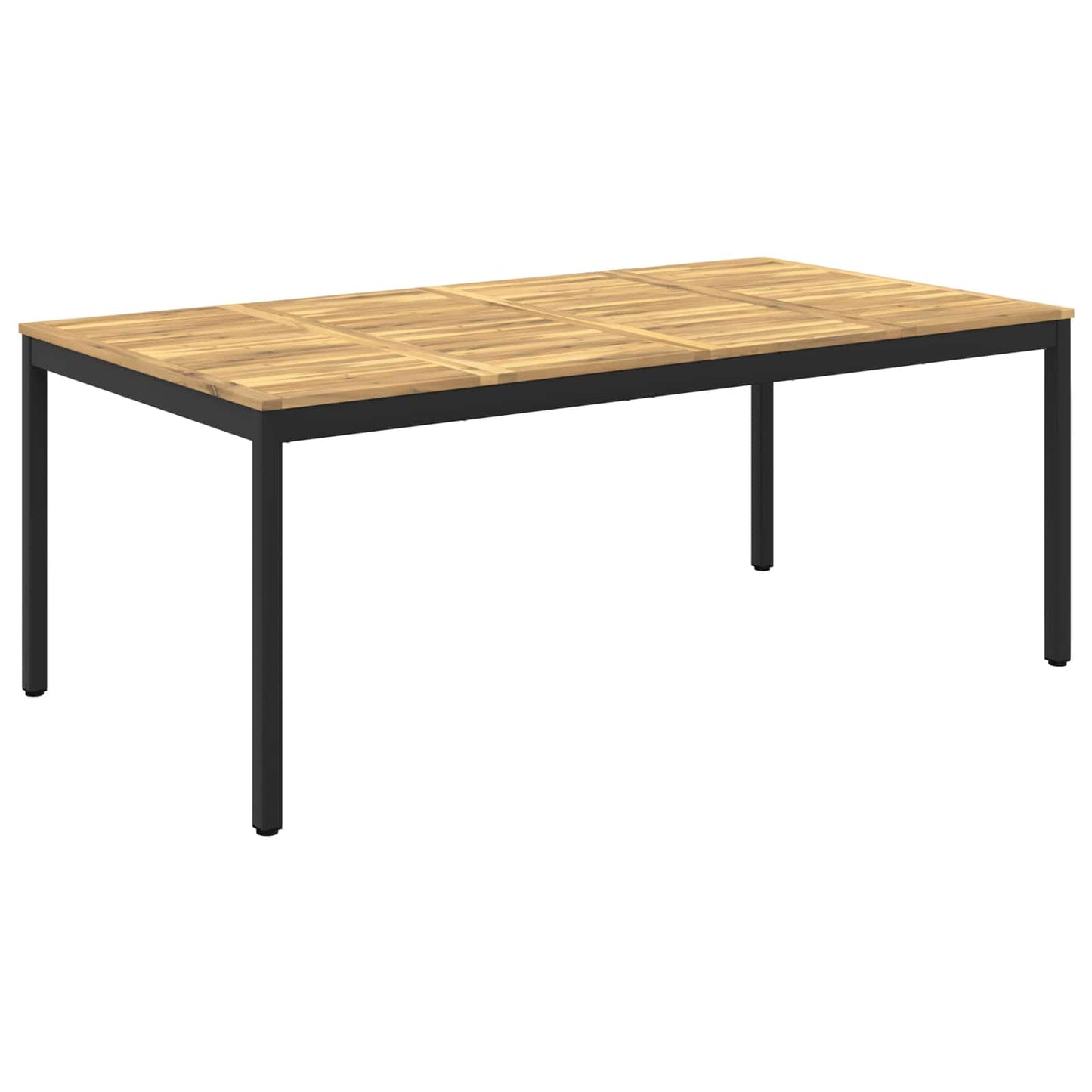 vidaXL Garden Dinner Table White and Black 196 x 100.5 x 75 cm