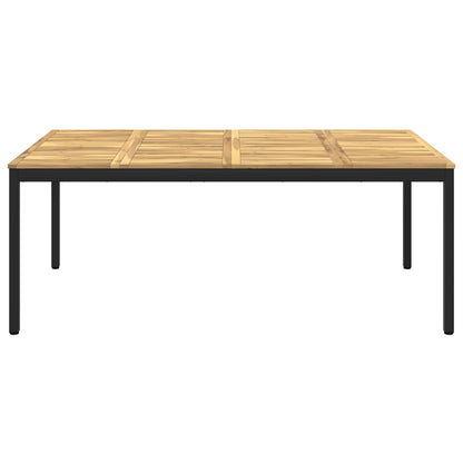 vidaXL Garden Dinner Table White and Black 196 x 100.5 x 75 cm