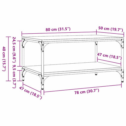 vidaXL Coffee Table Black Oak 82 x 50 x 40 cm Engineered Wood