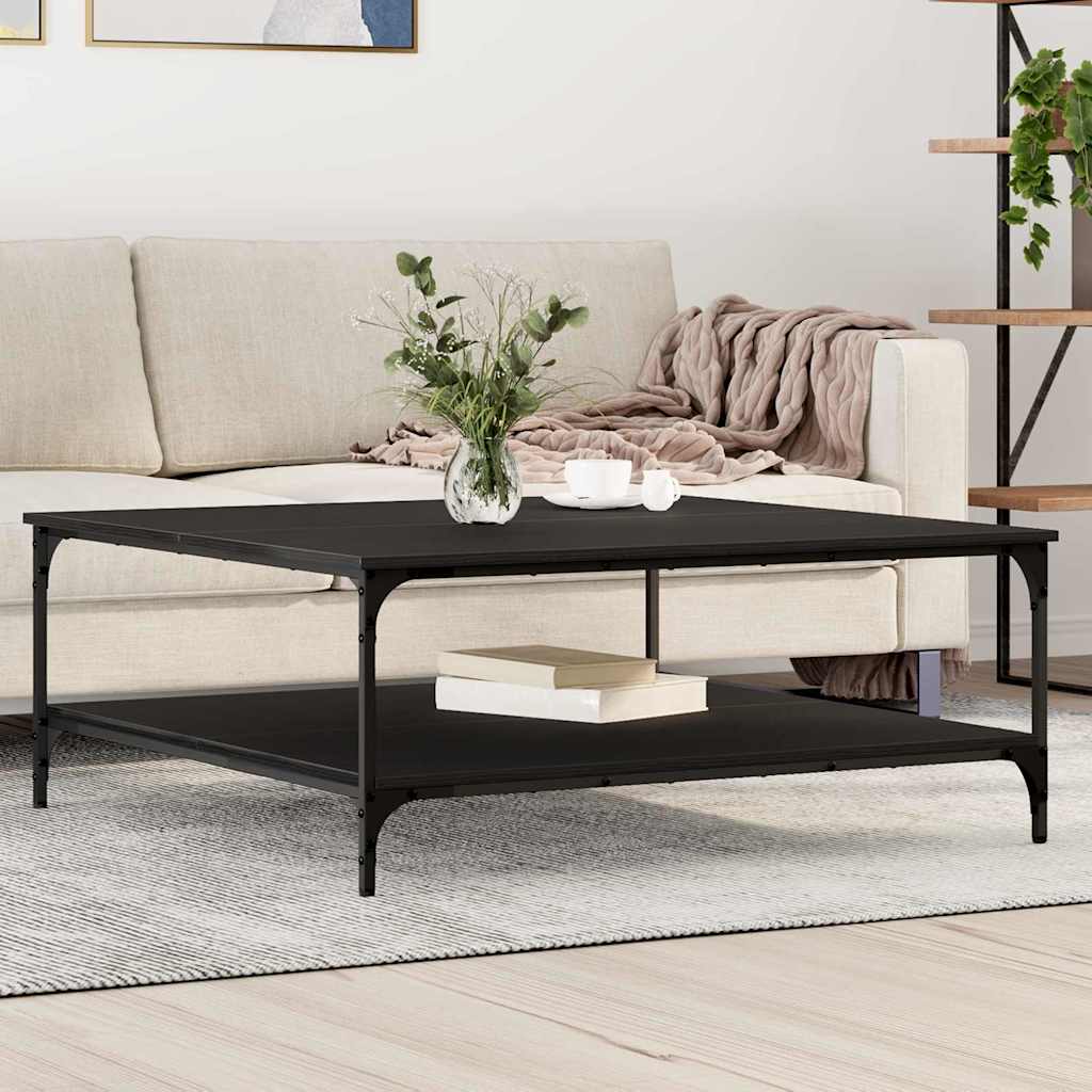 vidaXL Coffee Table Black oak 100 x 100 x 40 cm Engineered Wood