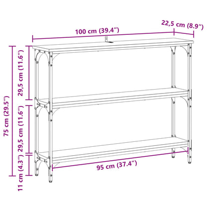 vidaXL Console Table Artisan Oak 100 x 22.5 x 75 cm Engineered Wood