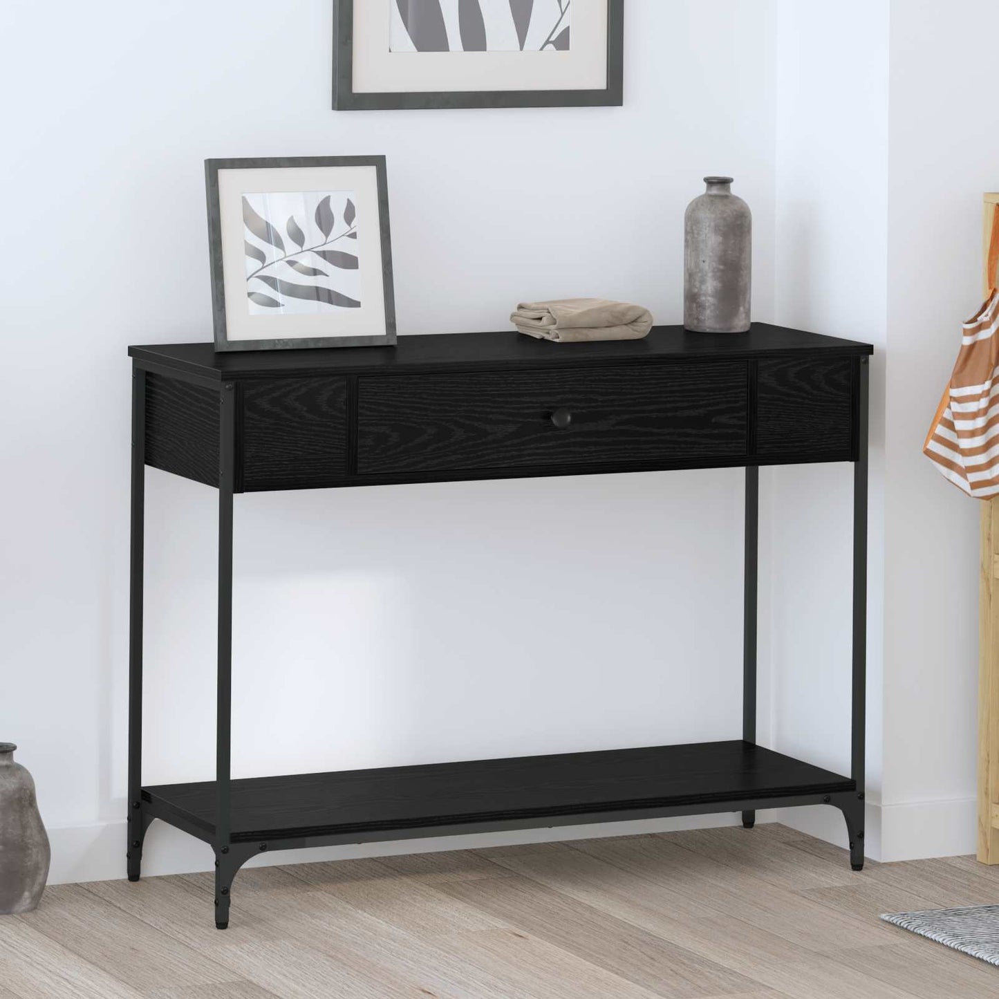 vidaXL Console Table Black oak 100 x 34.5 x 75 cm Engineered wood