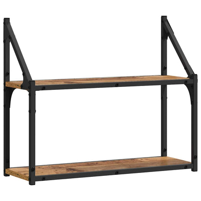 vidaXL Wall Shelf with Shelf Old wood 60 x 21 x 51 cm Engineered Wood