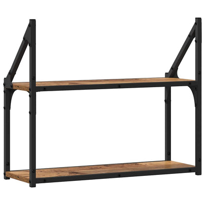 vidaXL Wall Shelf with Shelf Old wood 60 x 21 x 51 cm Engineered Wood