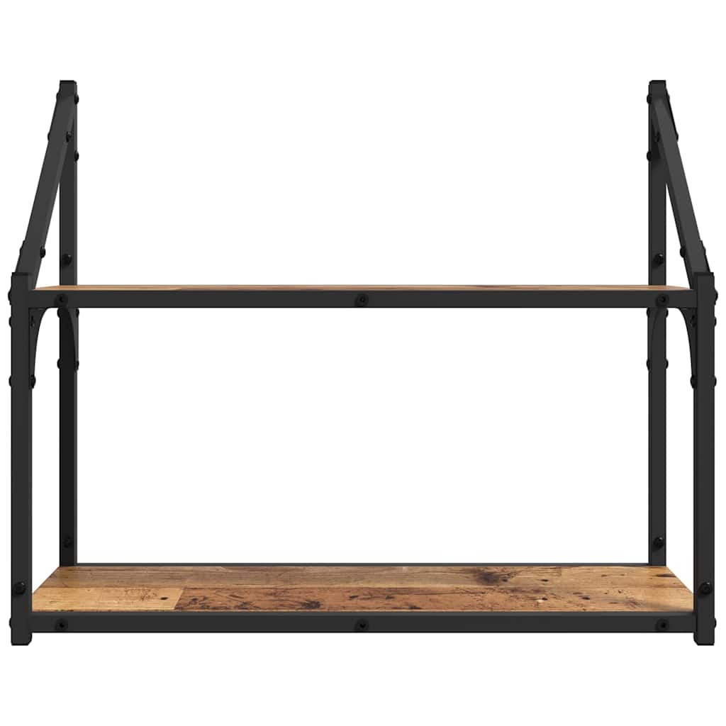 vidaXL Wall Shelf with Shelf Old wood 60 x 21 x 51 cm Engineered Wood