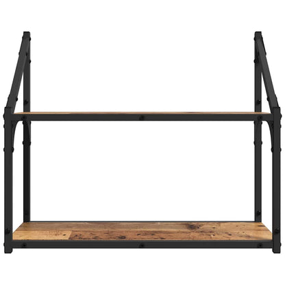 vidaXL Wall Shelf with Shelf Old wood 60 x 21 x 51 cm Engineered Wood