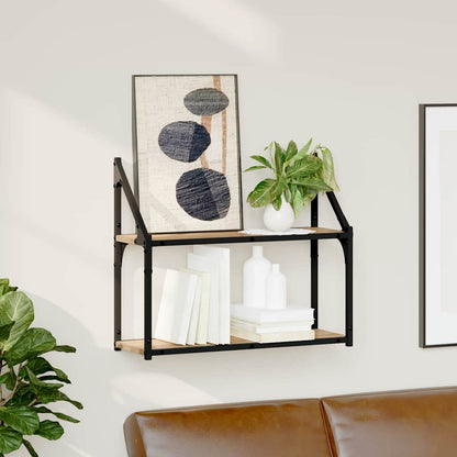vidaXL Wall Shelf Wall-Mounted Artisan oak 60 x 21 x 51 cm